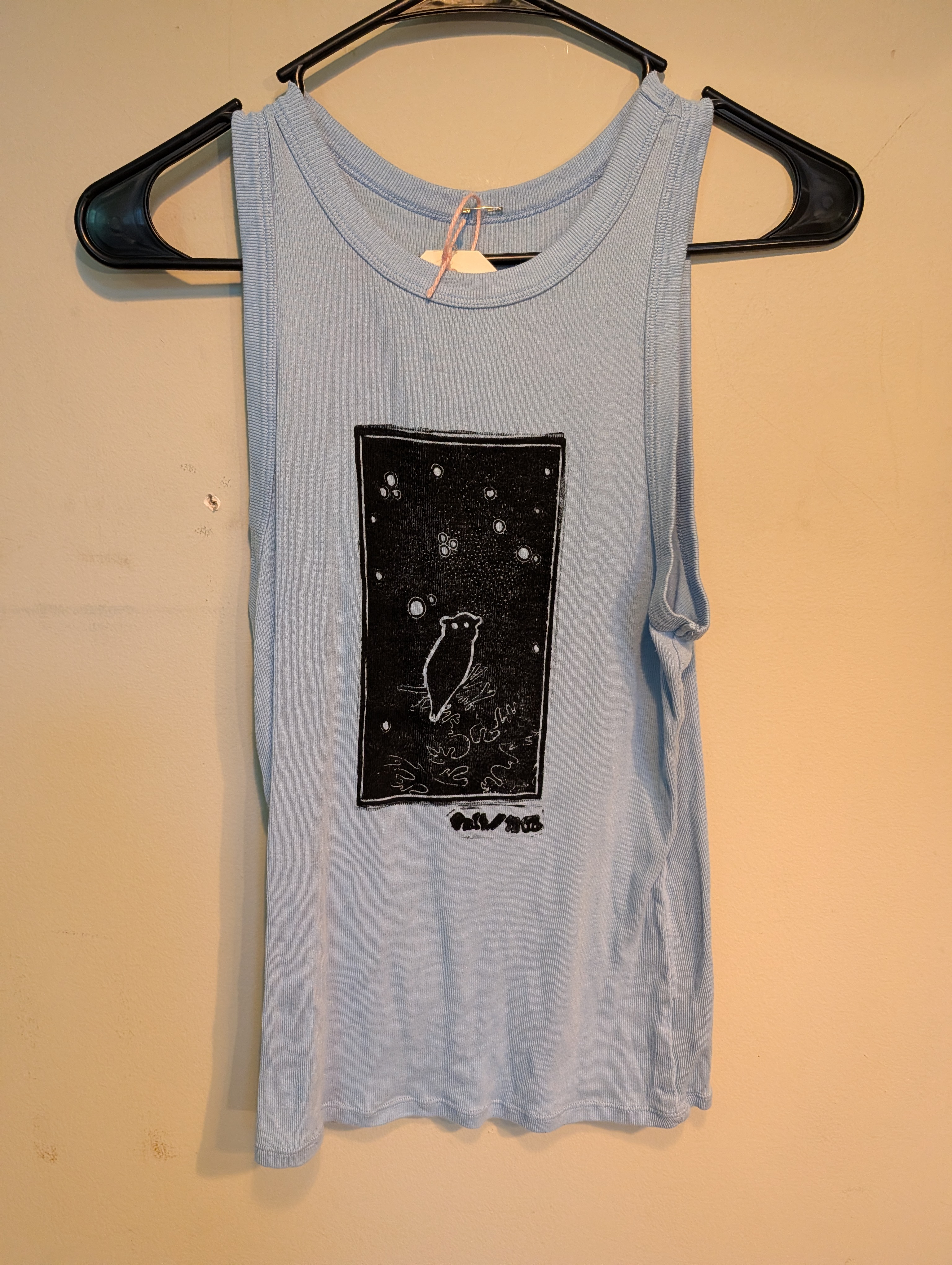 Salt//Mud Great Horned Owl Blue Tank — Belmont Batcave