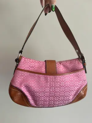 Coach Vintage F10926 Soho Y2K Pink Signature C Canvas Leather Shoulder Bag — view 2