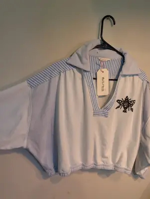 Salt//Mud Fae Blue Collared Sweatshirt — view 3