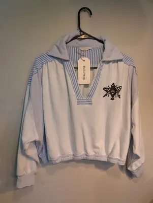 Salt//Mud Fae Blue Collared Sweatshirt — view 2