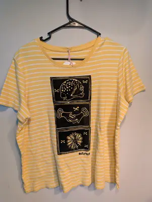 Salt//Mud Fae Yellow Striped Tshirt — view 1