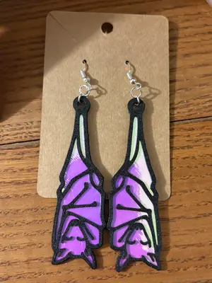Bat Holo Earring
