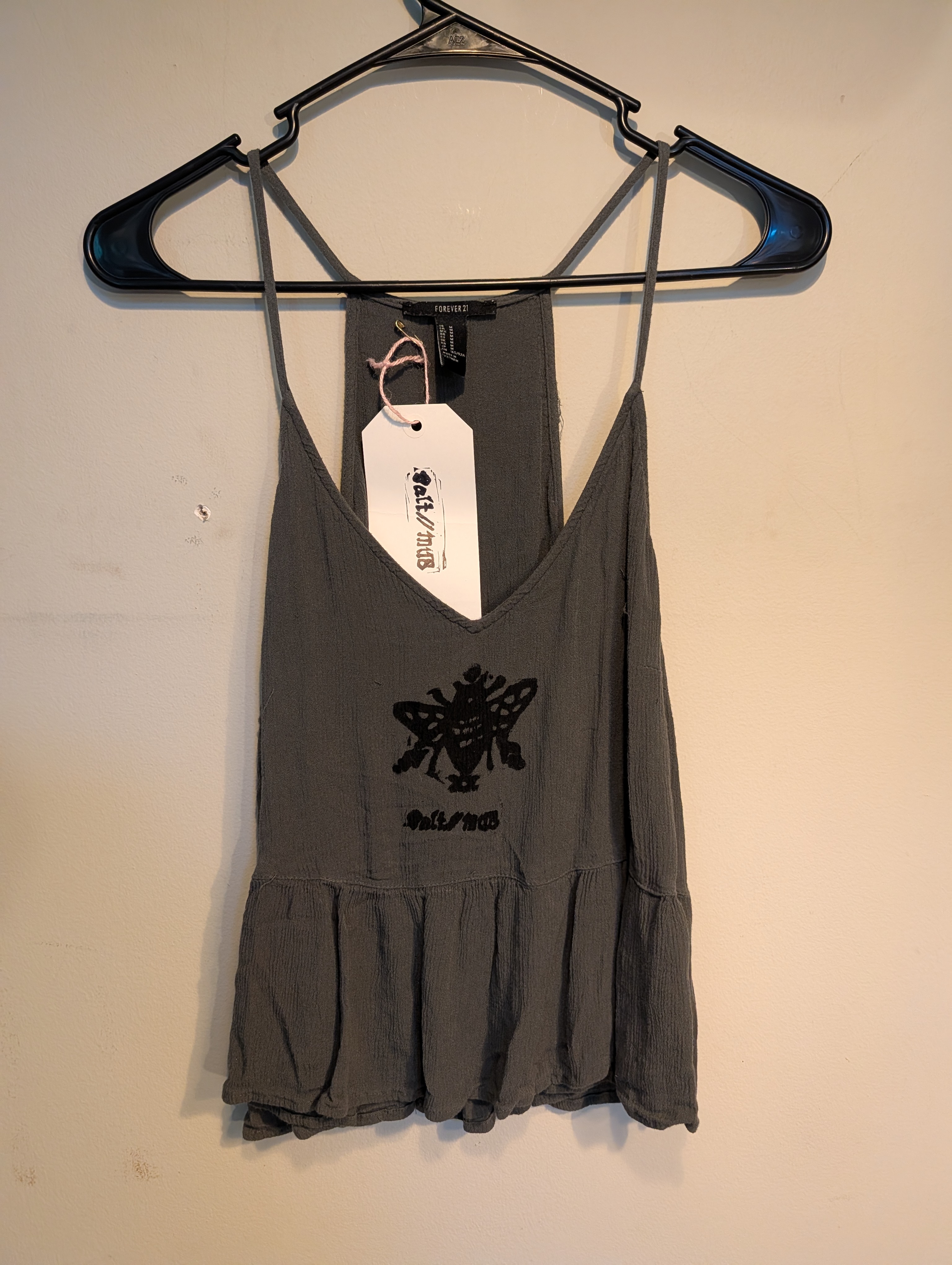 Salt//Mud Logo Green Sleeveless Blouse — Belmont Batcave