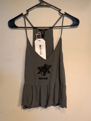 Salt//Mud Logo Green Sleeveless Blouse — view 1