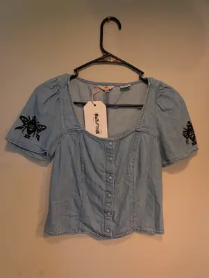 Salt//Mud Logo Denim Top — view 1