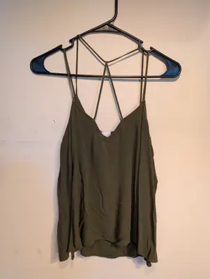 Salt//Mud Logo Green Strappy Tank — view 2