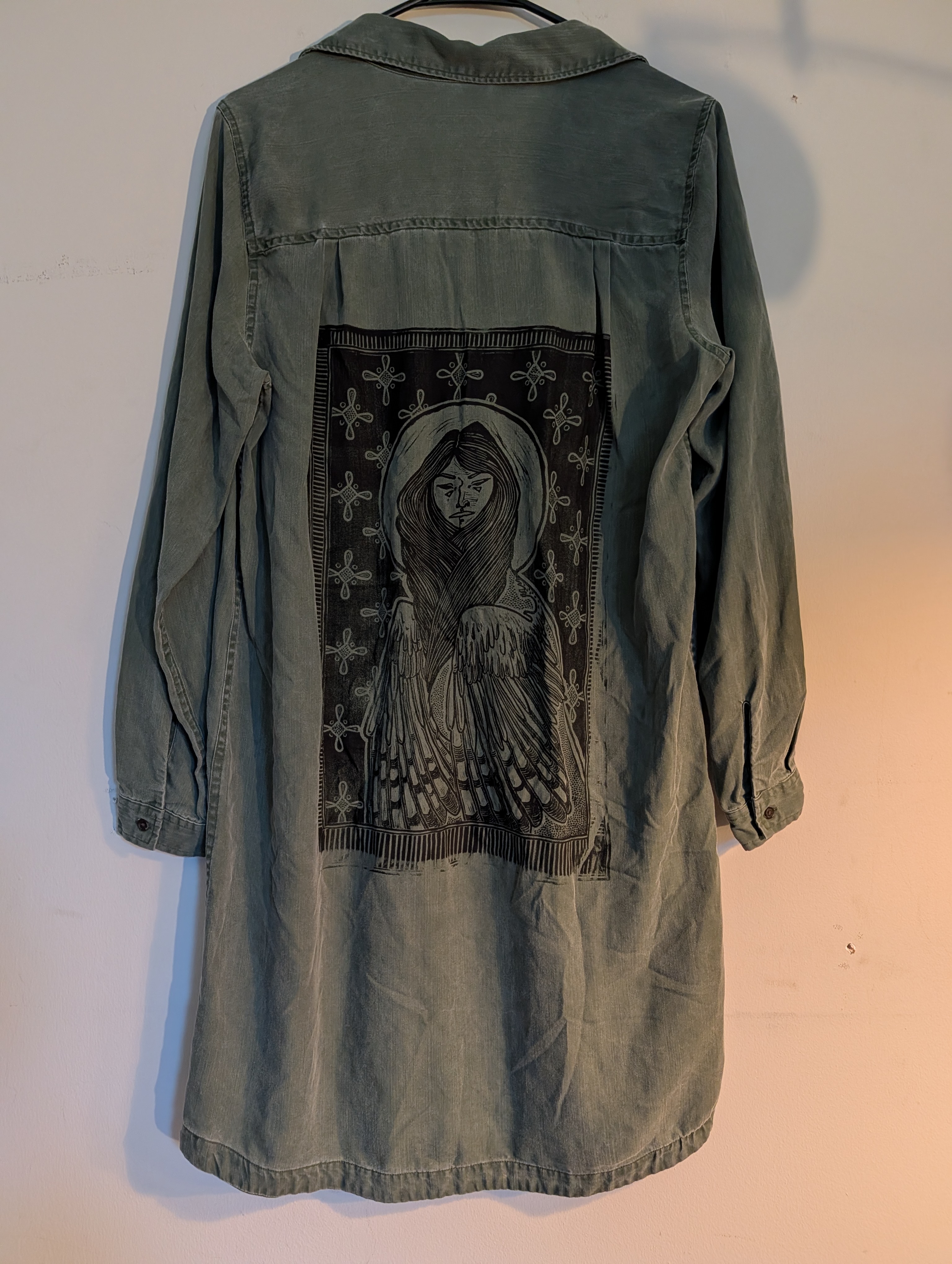 Salt//Mud Harpy Green Long Sleeve Collared Dress — Belmont Batcave