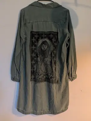 Salt//Mud Harpy Green Long Sleeve Collared Dress — view 1