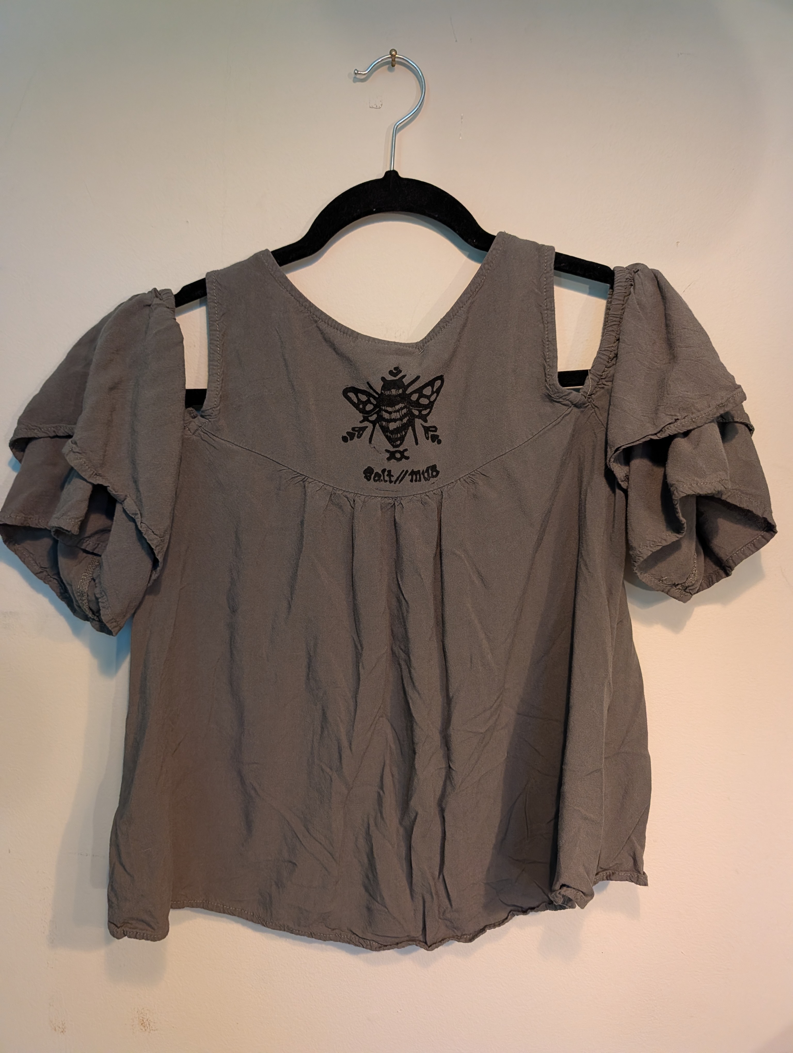 Salt//Mud Logo Off Shoulder Blouse — Belmont Batcave