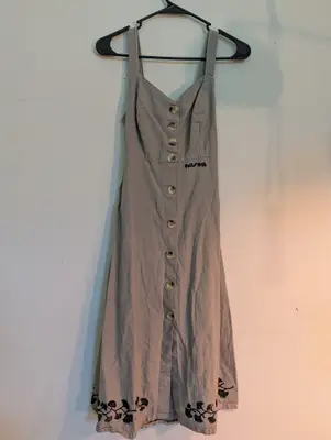 Salt//Mud Gingko Leaf Green Dress — view 1