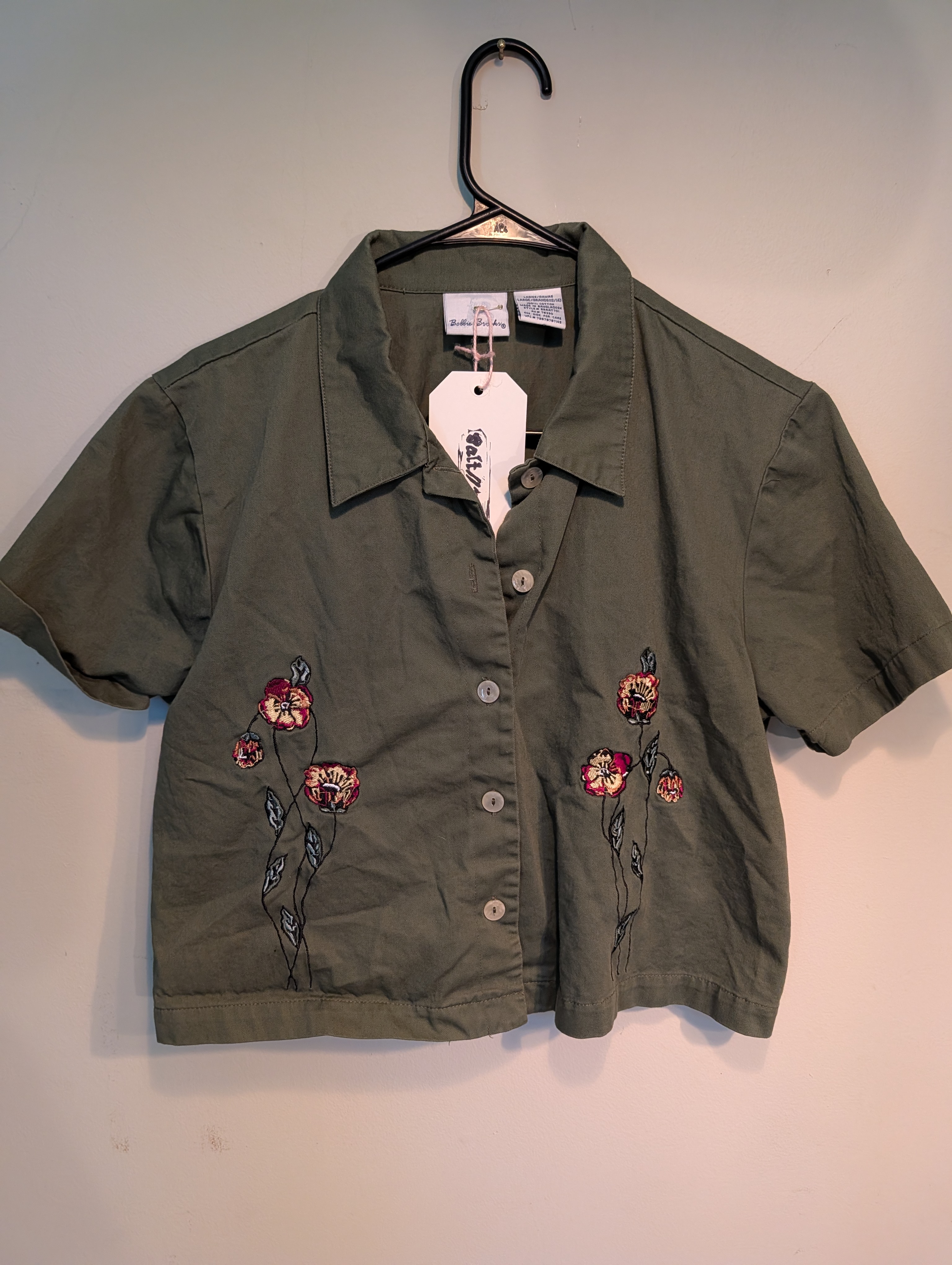 Salt//Mud Flower Child Embroidered Collared Shirt — Belmont Batcave