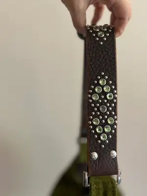 vintage green suede Tylie Malibu hobo shoulder bag — view 5