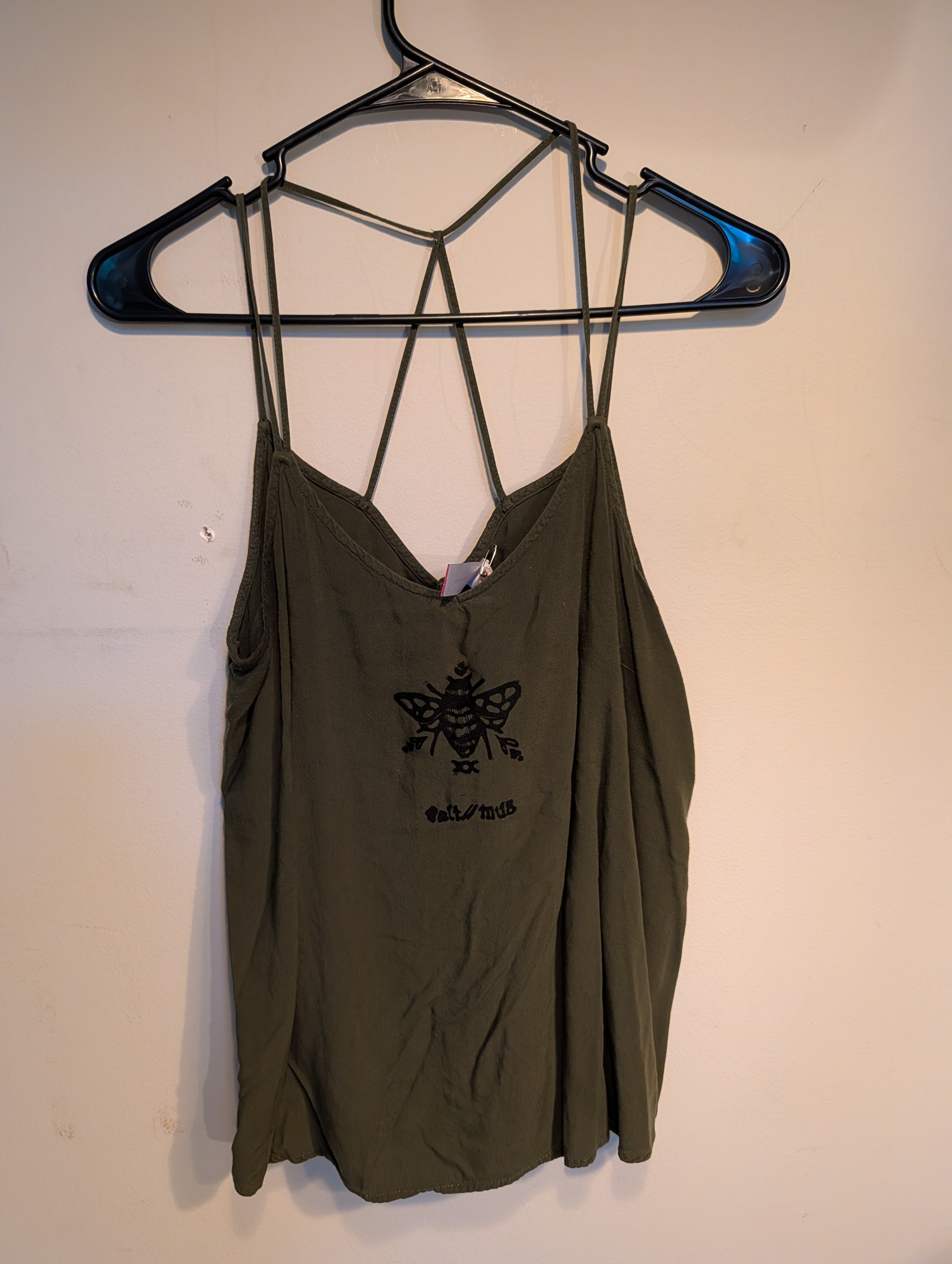 Salt//Mud Logo Green Strappy Tank — Belmont Batcave