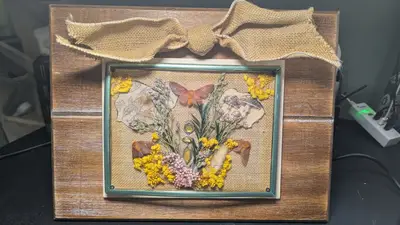 Burlap moth frame — view 2