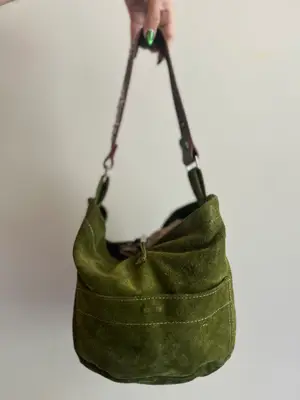 vintage green suede Tylie Malibu hobo shoulder bag — view 3