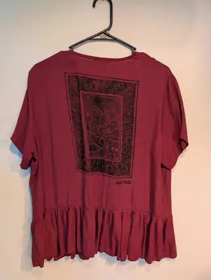 Salt//Mud Swallowtail Burgundy Blouse — view 2