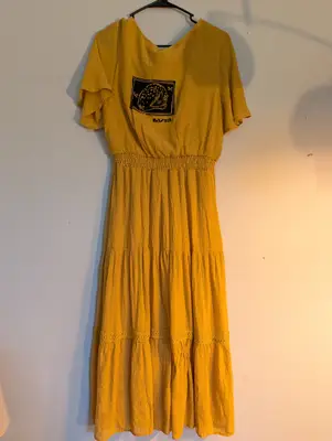 Salt//Mud Fawn Mustard BOHO Dress — view 1