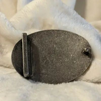 Black and Silver Heart Embellished Belt Buckle — view 4